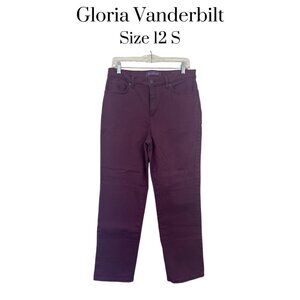 EUC Gloria Vanderbilt Amanda Jeans Purple Size 12 Short Women's Stretch Denim